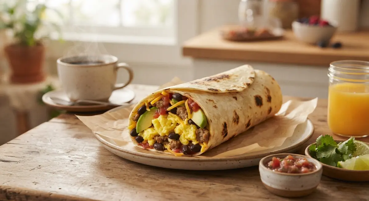 Egg and Avocado Breakfast Burrito
